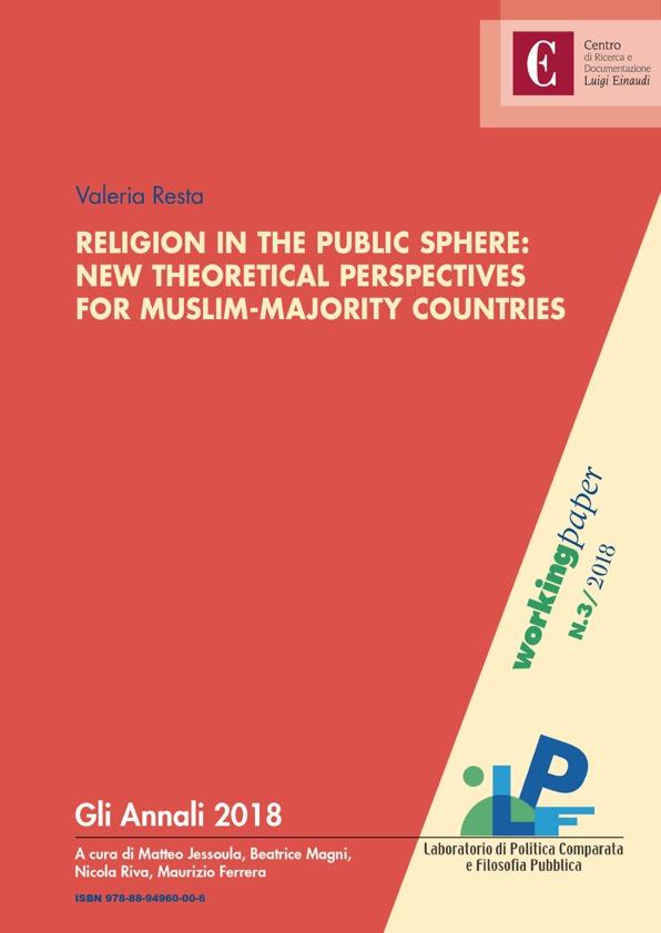 Copertina di Religion in the Public Sphere: New Theoretical Perspectives for Muslim-Majority Countries