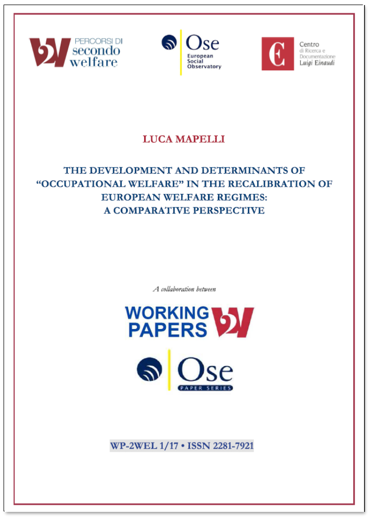 Copertina di The development and determinants of “occupational welfare”