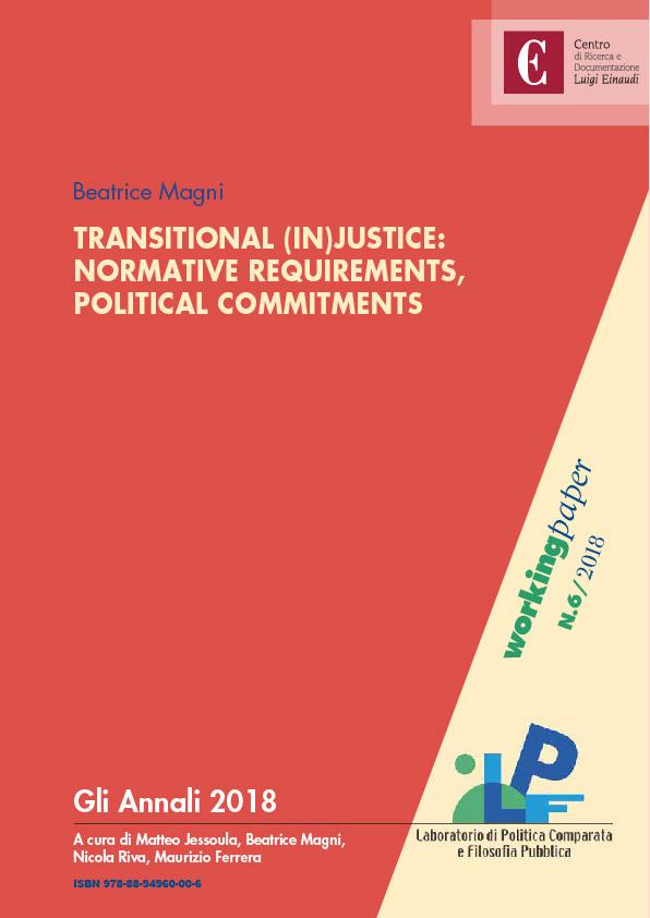 Copertina di Transitional (In)justice: Normative Requirements, Political Commitments