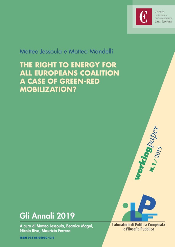 Copertina di The Right to Energy for All Europeans coalition. A case of green-red mobilization?