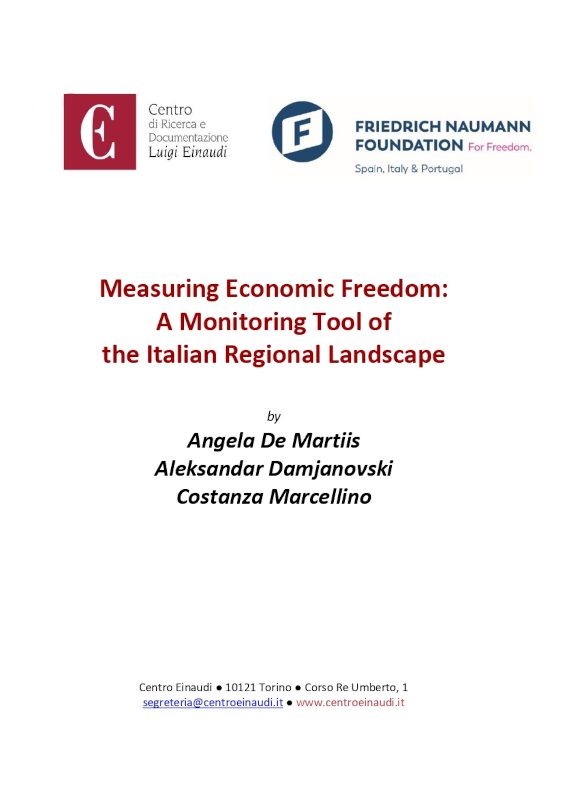 Copertina di Measuring Economic Freedom: A Monitoring Tool of the Italian Regional Landscape