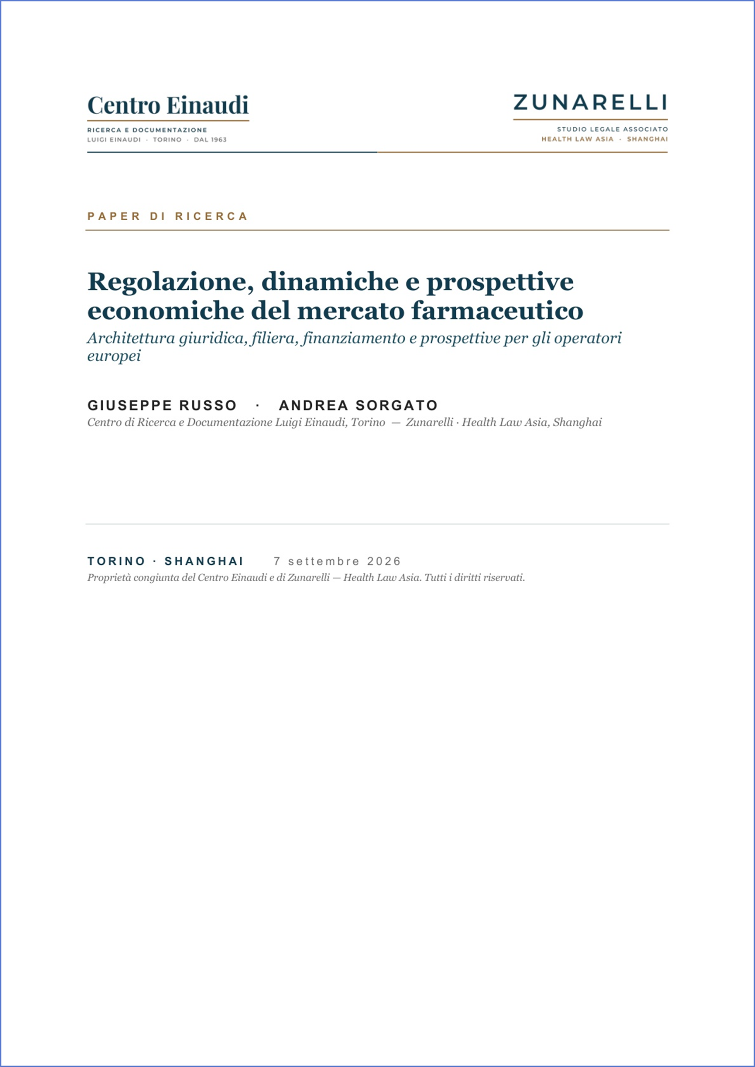 Copertina di Regolazione, dinamiche e prospettive economiche del mercato farmaceutico 