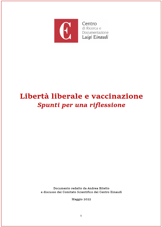 Copertina di Libertà liberale e vaccinazione. Spunti per una riflessione
