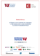 Copertina di Il Fondo di aiuti europei agli indigenti: l'iter legislativo a livello europeo e la sua attuazione in Italia