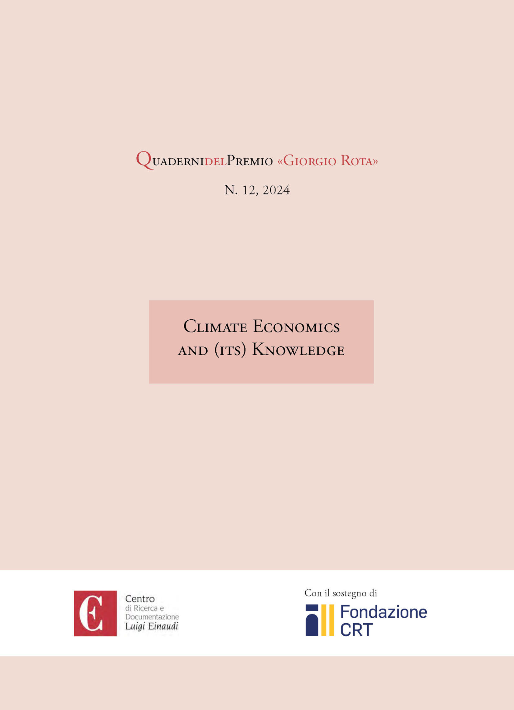 Copertina di Climate Economics and (its) Knowledge